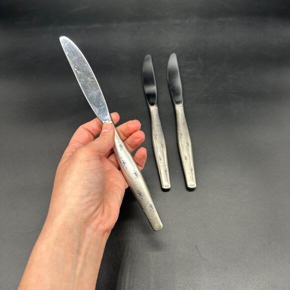 Vintage Gorham Stardust Butter Knives 1950s Sterling Handle Stainless Blade Mid - Picture 8 of 9